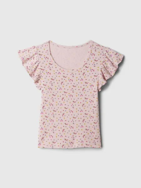 GAP Floral Ribbed T-Shirt - Girls