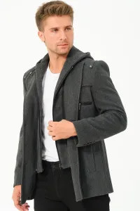 K7532 DEWBERRY MEN'S COAT-STRAIGHT ANTHRACITE