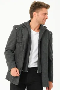 K7532 DEWBERRY MEN'S COAT-STRAIGHT ANTHRACITE