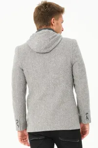 K7532 DEWBERRY MEN'S COAT-DIAGONAL GREY