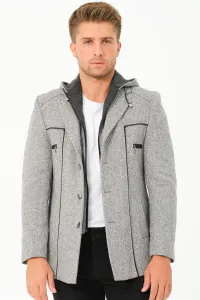 K7532 DEWBERRY MEN'S COAT-DIAGONAL GREY