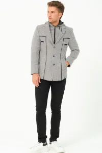K7532 DEWBERRY MEN'S COAT-DIAGONAL GREY