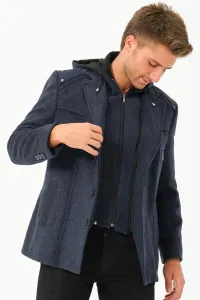 K7532 DEWBERRY MEN'S COAT-DIAGONAL NAVY BLUE