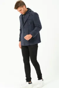 K7532 DEWBERRY MEN'S COAT-DIAGONAL NAVY BLUE