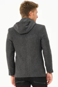 K7532 DEWBERRY MEN'S COAT-DIAGONAL ANTHRACITE