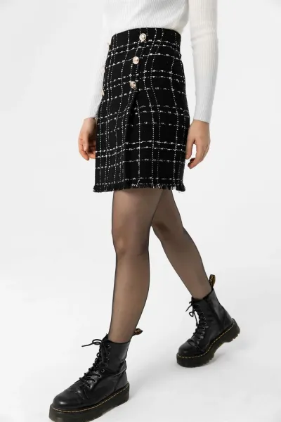 Dewberry károvaná mini sukňa