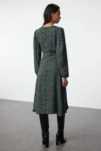 Trendyol Khaki Animal Midi Woven Dress