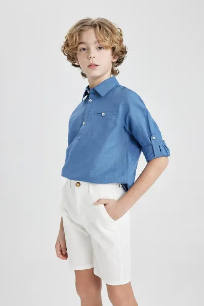 DEFACTO Boy's Gabardine Basic Shorts