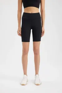 DEFACTO Fit Black High Waist Biker Elastic Short Basic Sports Leggings