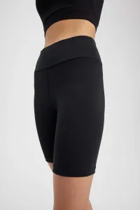 DEFACTO Fit Black High Waist Biker Elastic Short Basic Sports Leggings