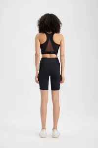 DEFACTO Fit Black High Waist Biker Elastic Short Basic Sports Leggings