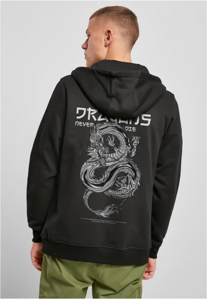 Men's sweatshirt Dragons Never Die Heavy Zip Hoody black