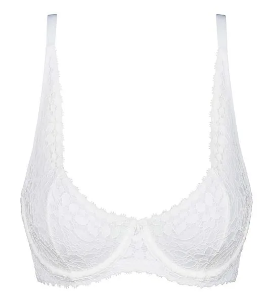 DIM DAILY DENTELLE UNDERWIRE BRA - Dámska čipková podprsenka - biela