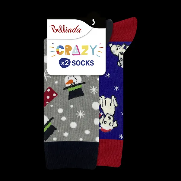 Bellinda 
CRAZY SOCKS 2x - Veselé ponožky 2 páry - sivá - modrá