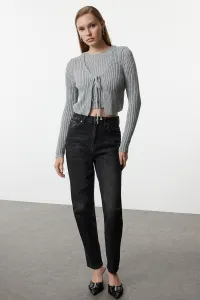 Trendyol Gray Crop Blouse-Cardigan Set Knitwear Cardigan