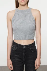 Trendyol Gray Crop Blouse-Cardigan Set Knitwear Cardigan