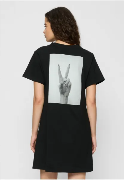 Women's dress Girls Peace Hand black