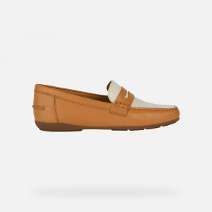 Light brown women's moccasins Geox Annytah Moc - Women's