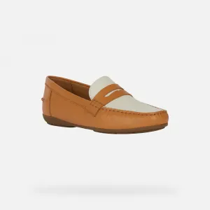Light brown women's moccasins Geox Annytah Moc - Women's