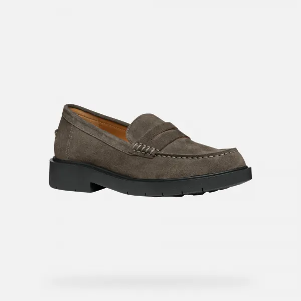 Dark grey women's moccasins Geox Spherica Ec1 - Women's