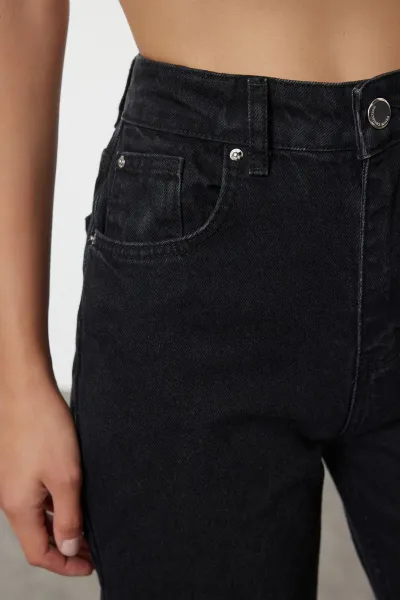 Trendyol Black High Waist Wide Leg Jeans