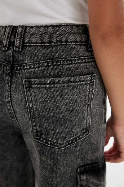 DEFACTO Girls Wide Leg Cargo Pocket Wide Leg Jeans