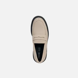 Beige women's moccasins Geox Spherica Ec7 - Women's