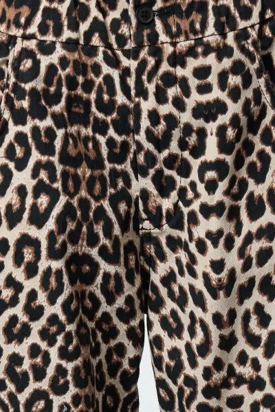 Trendyol Multicolored Leopard Patterned High Waist Wide Leg Jeans