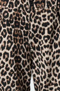 Trendyol Multicolored Leopard Patterned High Waist Wide Leg Jeans