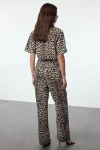 Trendyol Multicolored Leopard Patterned High Waist Wide Leg Jeans