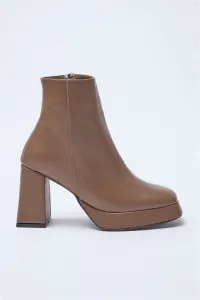 Trendyol Tan Platform Heeled Women's Ankle Boots