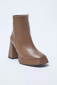 Trendyol Tan Platform Heeled Women's Ankle Boots