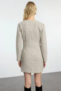 Trendyol Beige Plaid / Checkered Woven Dress