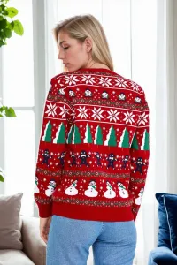 88147 Dewberry Christmas Womens Sweater-RED-1