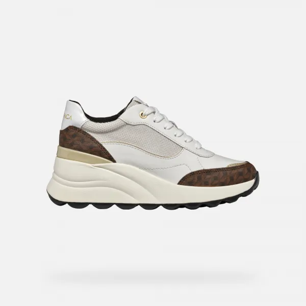 White women's sneakers Geox Spherica Ec13 - Women's