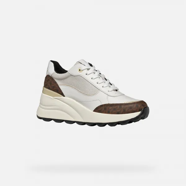 White women's sneakers Geox Spherica Ec13 - Women's