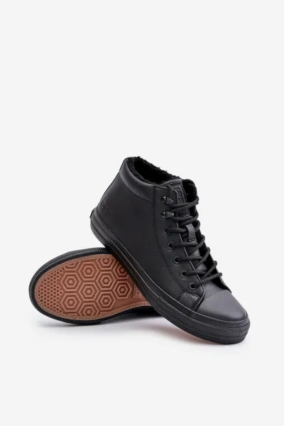 BIG STAR SHOES Izolované pánske posúvače Čierna veľká hviezda MM174012