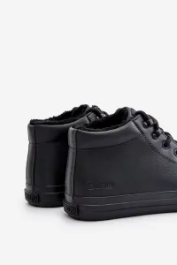 BIG STAR SHOES Izolované pánske posúvače Čierna veľká hviezda MM174012