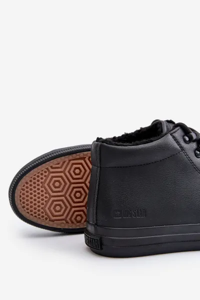 BIG STAR SHOES Izolované pánske posúvače Čierna veľká hviezda MM174012