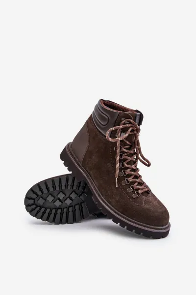 BIG STAR SHOES Semišové Zateplené Čižmy Pánske Big Star