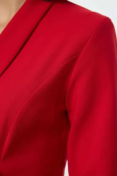 Trendyol Red Skirt Ruffled Woven Jacket Dress