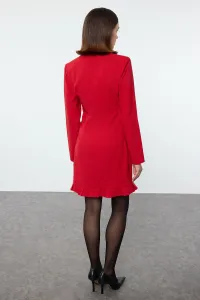 Trendyol Red Skirt Ruffled Woven Jacket Dress