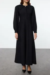 Trendyol Black Baby Collar Button Detailed Woven Dress