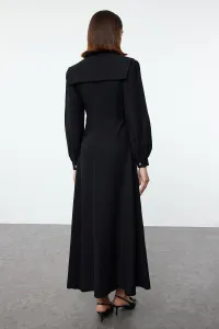 Trendyol Black Baby Collar Button Detailed Woven Dress