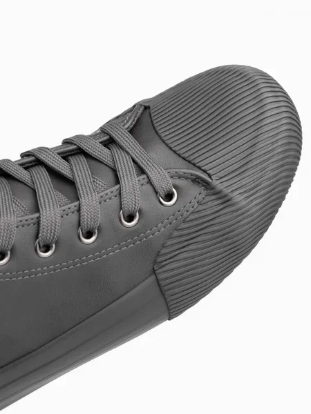 Ombre Men's high-top sneakers with decorative toe - gray
