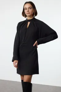 Trendyol Black A-Line Mini Window Detailed Woven Dress