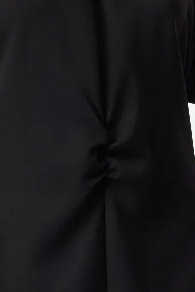 Trendyol Black A-Line Mini Window Detailed Woven Dress