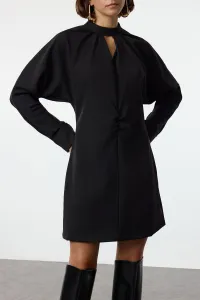 Trendyol Black A-Line Mini Window Detailed Woven Dress