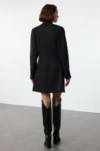 Trendyol Black A-Line Mini Window Detailed Woven Dress