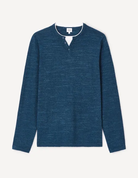 Celio Sweater henley Gelano - Men's
